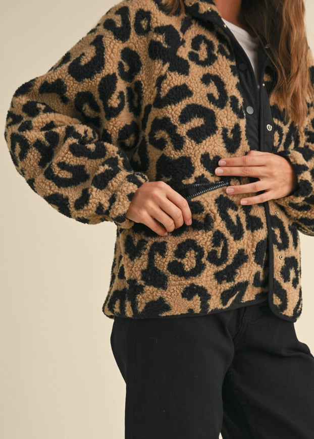 Leopard Print Teddy Jacket - alldeserved.com