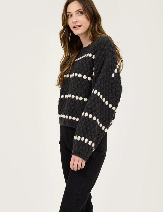 Textured Knit Balloon Sleeve Sweater - alldeserved.com