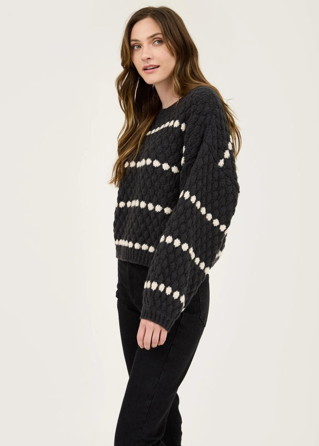 Textured Knit Balloon Sleeve Sweater - alldeserved.com