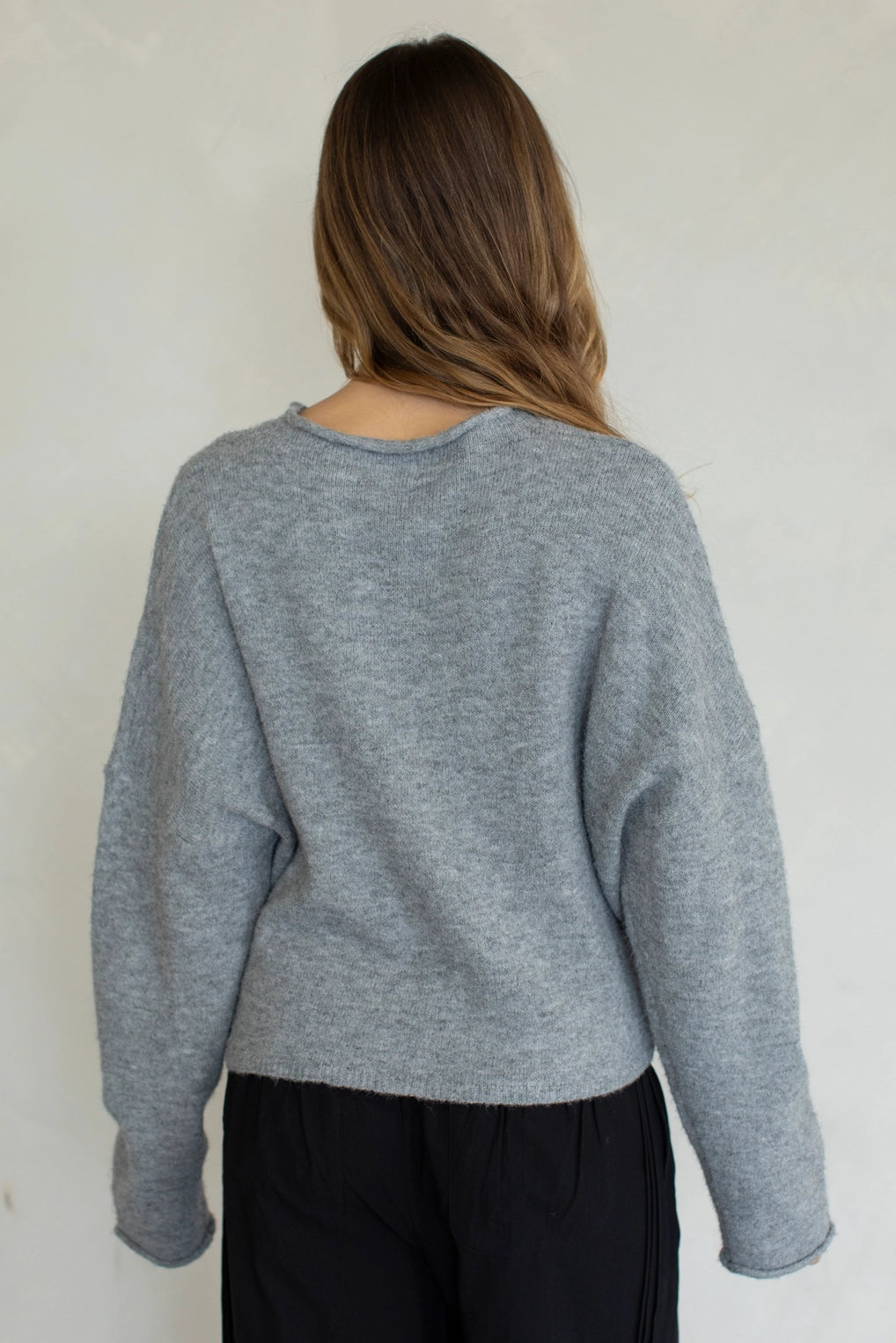 Hailey Button Down Cardigan - Heather Grey