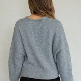 Hailey Button Down Cardigan - Heather Grey