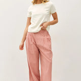 Irene Striped Wide Leg Pants - Blush