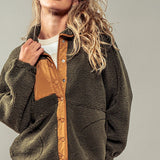 Cozy Trails Fleece Jacket -Green - FINAL SALE