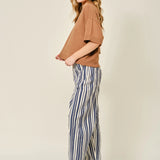 Good Luck Barrel Jeans - Navy Stripe
