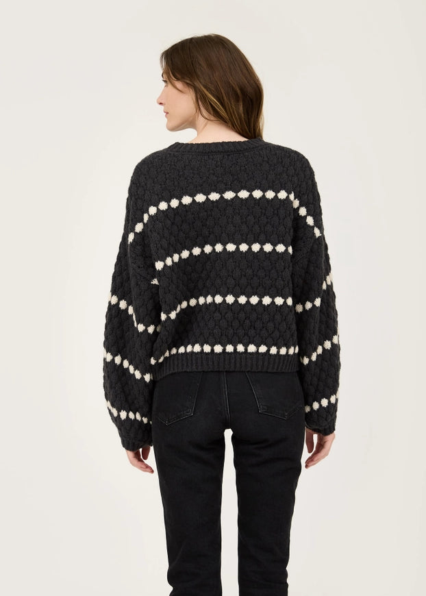 Textured Knit Balloon Sleeve Sweater - alldeserved.com