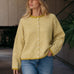 Things Between Piper Cardigan Mini Stripe Dijon Yellow - lifestyle front view