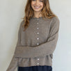 Hailey Button Down Cardigan in Mocha front view, soft lightweight button-down knit cardigan