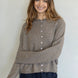 Hailey Button Down Cardigan in Mocha front view, soft lightweight button-down knit cardigan