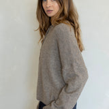 Back view of Hailey Button Down Cardigan in Mocha, soft lightweight knit cardigan for women