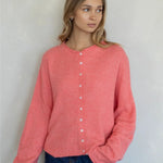 Hailey Button Down Cardigan in Peach, front view