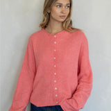Hailey Button Down Cardigan in Peach, front view