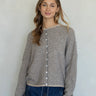 Things Between Piper Cardigan Pin-Striped Natural - front view