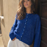 Things Between Piper Cardigan Pin-Striped Royal - lifestyle front view