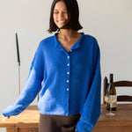 Blue Piper Cardigan (Hailey Button Down Cardigan) styled casually — cozy women’s knit layering piece for everyday wear.