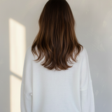 Back view of the Hailey Button Down Cardigan (Piper Cardigan) in white showing relaxed fit