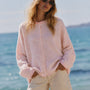 Things Between Piper Cardigan Mini Stripe Pink - lifestyle front view