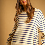Harbor Striped Rollneck Sweater front view