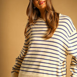 Harbor Striped Rollneck Sweater front view