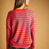 Harbor Striped Rollneck Sweater - Red/Blue