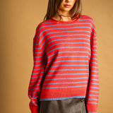 Harbor Striped Rollneck Sweater - Red/Blue