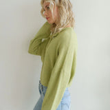 Hailey Button Down Cardigan - Lemongrass
