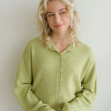 Hailey Button Down Cardigan - Lemongrass