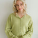 Hailey Button Down Cardigan (Piper Cardigan) in Lemongrass – front view