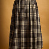 Ives Plaid A-Line Maxi Skirt – Black/Stone