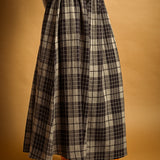 Ives Plaid A-Line Maxi Skirt – Black/Stone