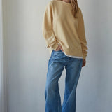 Jetset Layered Twofer Crewneck Sweatshirt – Butter Yellow