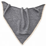 Lace-Trim Bandana Scarf Cardigan – Heather Grey