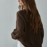 Lucas Button-Down Knit Cardigan – Dark Chocolate