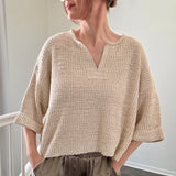 Magnolia Lightweight Cropped Sweater - Oatmeal