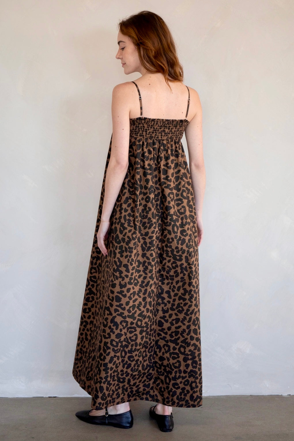 Marty Leopard Relaxed Maxi Dress back view