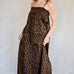 Model wearing Marty Leopard Relaxed Maxi Dress front view
