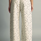Miou Muse High-Rise Polka Dot Barrel Jeans – Ecru/Black