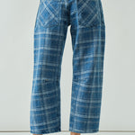 Back view of the Moxie pants - eyelet plaid fabric