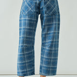Back view of the Moxie pants - eyelet plaid fabric