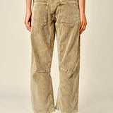 Moxie Barrel Eyelet Jeans - Corduroy Camel