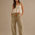 Moxie Corduroy Barrel Jeans in Camel - front view