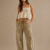 Moxie Corduroy Barrel Jeans in Camel - front view