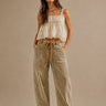 Moxie Corduroy Barrel Jeans in Camel - front view