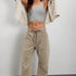 Model is wearing Moxie Corduroy Barrel Jeans in Dove 