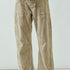 front view of Moxie Corduroy Barrel Jeans in Dove — soft corduroy texture and modern relaxed silhouette.