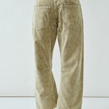 Back view of Moxie Barrel Eyelet Jeans in corduroy olive — women’s corduroy pants with modern barrel shape.