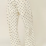 Back view of Moxie Barrel Eyelet Jeans in polka dot cream