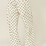 Back view of Moxie Barrel Eyelet Jeans in polka dot cream