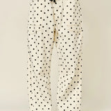 Moxie Barrel Eyelet Jeans - Polka Dot Cream