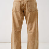 Back view of the Moxie Barrel Eyelet Jeans in rust