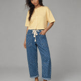 Moxie Polka Dot Barrel Jeans - Denim